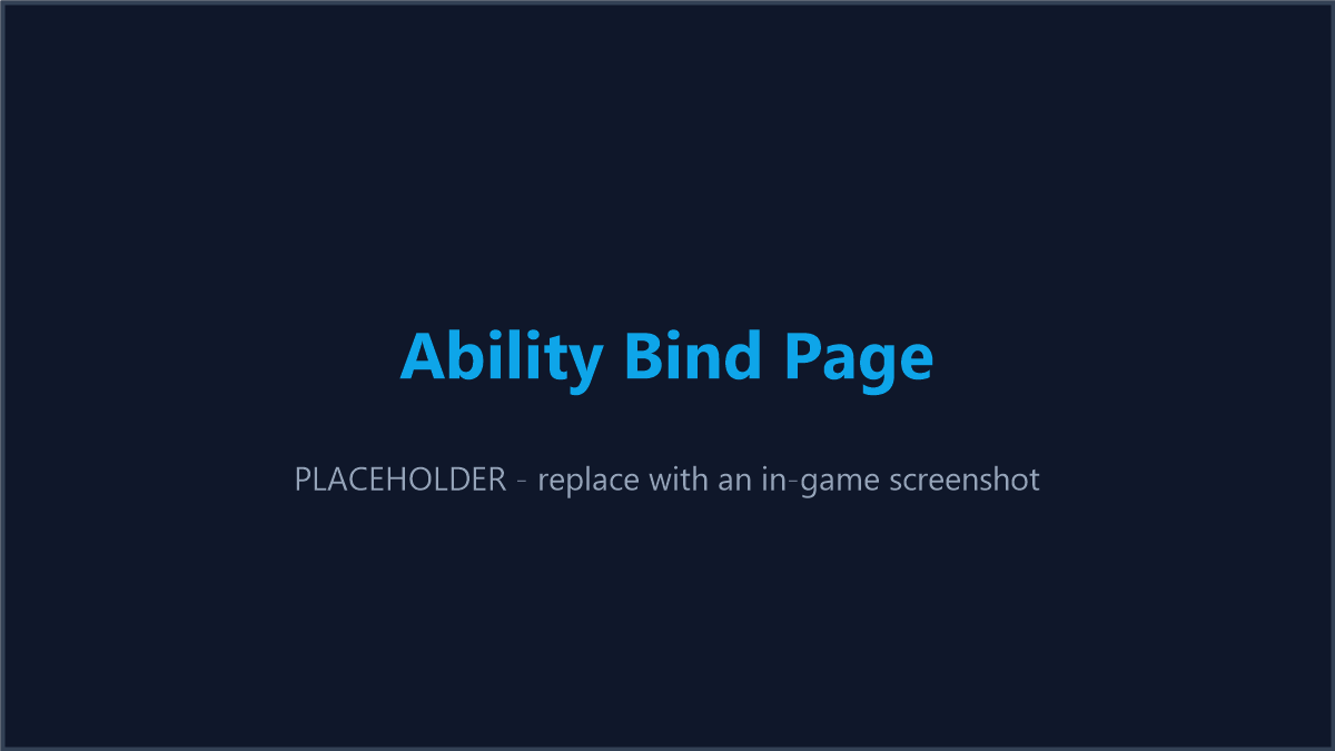 The /mmoabilities bind page: icon grid, search box, sort buttons, skill filter dropdown, and category chips.