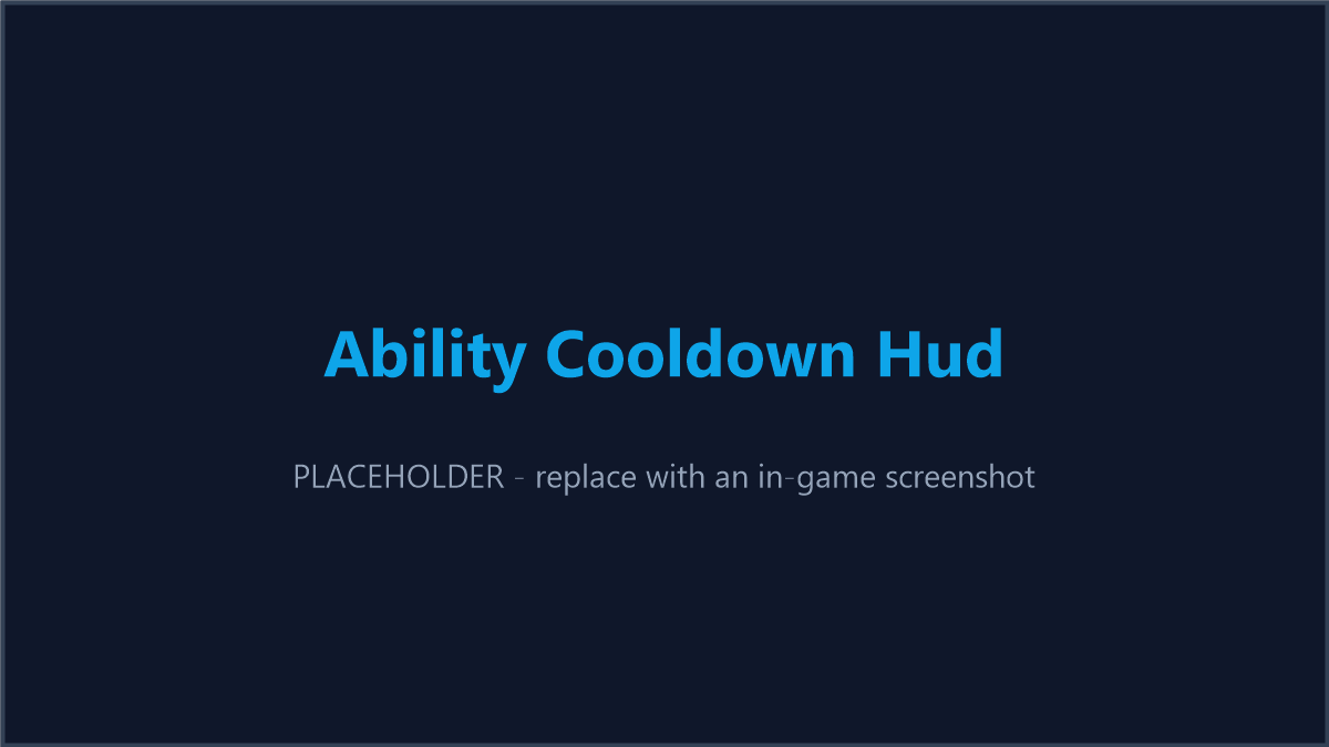 The pip-style cooldown HUD showing bound ability slots with icons, hotbar keys, and remaining-cooldown timers.